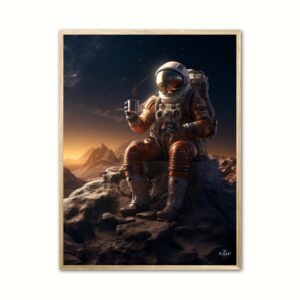 Plakat med Astronaut med kaffe Nr. 1 21 x 29,7 cm (A4)