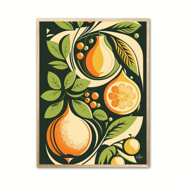 Frugt 1 - Retro plakat 30 x 40 cm