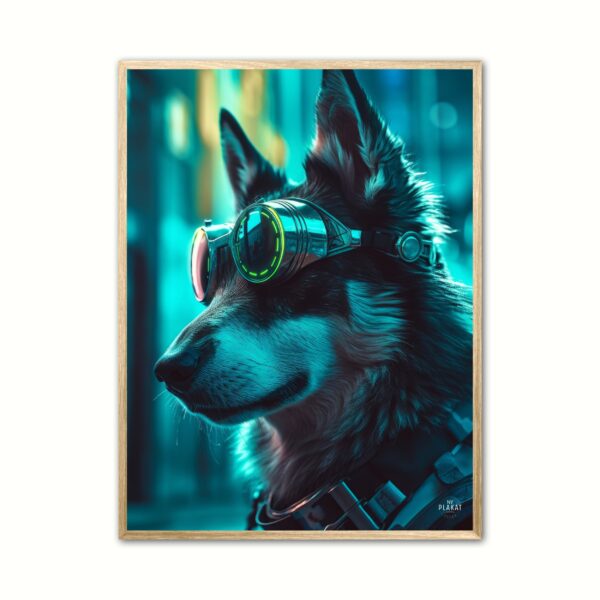 Hund 2 - Cyberpunk plakat 30 x 40 cm