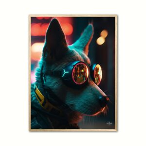 Hund 3 - Cyberpunk plakat 50 x 70 cm (B2)