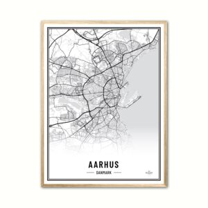 Plakat med Aarhus - Plakat 21 x 29,7 cm (A4)