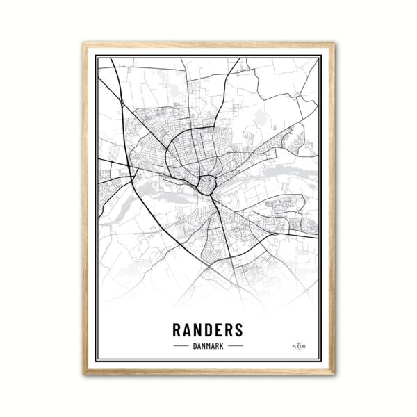 Plakat med Randers - Plakat 30 x 40 cm