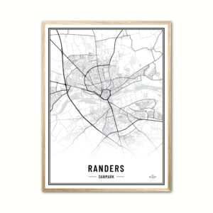 Plakat med Randers - Plakat 50 x 70 cm (B2)