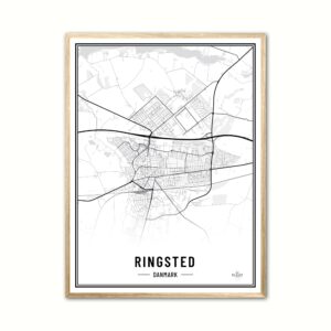 Plakat med Ringsted - Plakat 21 x 29,7 cm (A4)