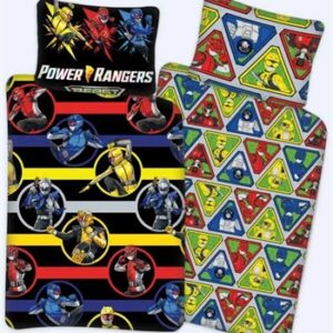 Power Rangers sengetøj 100x140 cm - Power Rangers junior sengetøj - 2 i 1 design - 100% bomuld