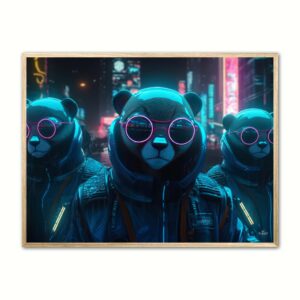 Team 4 Pandaer - Cyberpunk plakat 30 x 40 cm