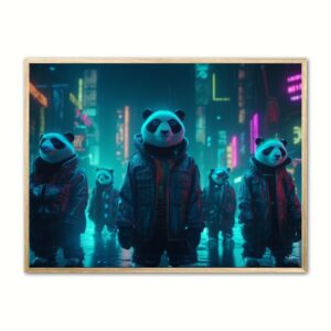 Team 5 Pandaer - Cyberpunk plakat 30 x 40 cm