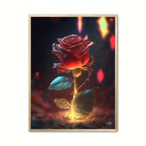 Rd Rose Plakat - Naturplakat 21 x 29,7 cm (A4)