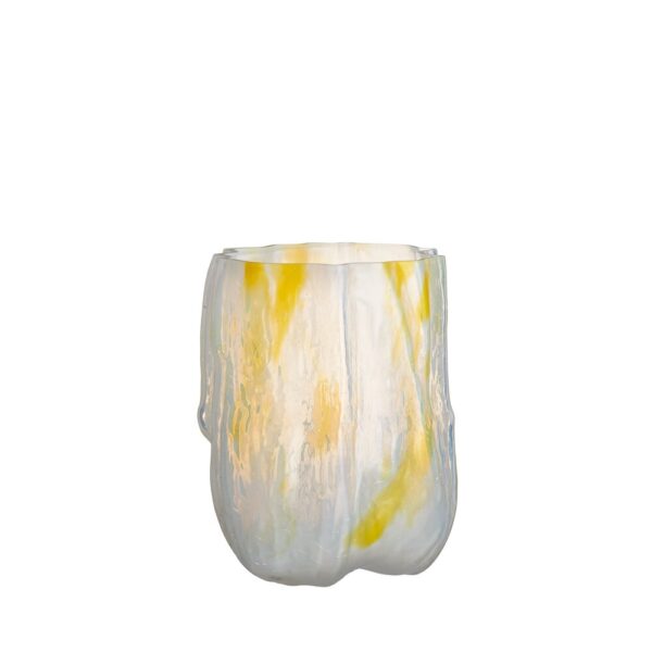 Crackle vase, lemon sorbet - H27 cm.