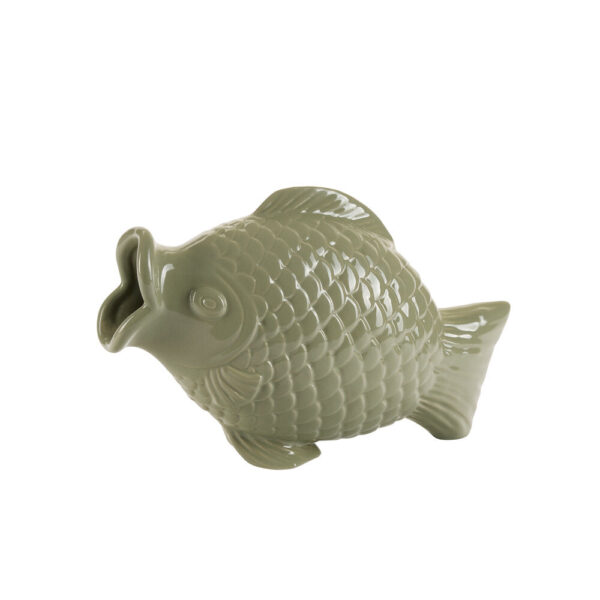 Fiske vase liggende, soft green - 24,5cm