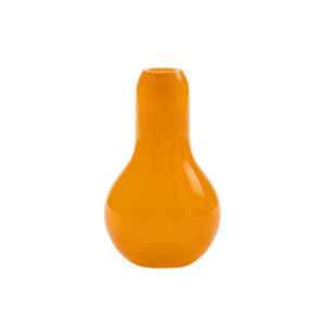 Flow vase mini, orange/prikker - H15 cm.