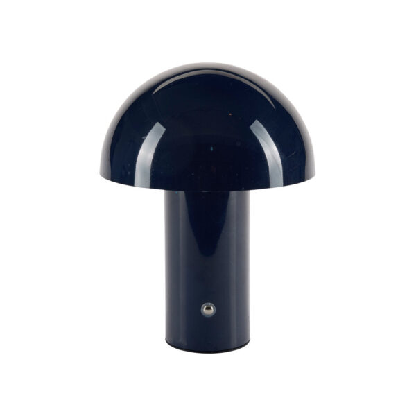 Glossy Mushroom LED bordlampe, blå - H21,5 cm.