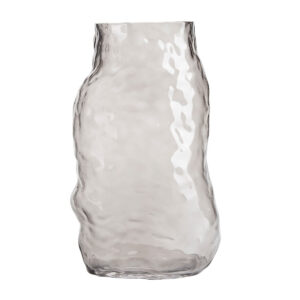 Organic shape vase, Smoke - H: 32 cm.