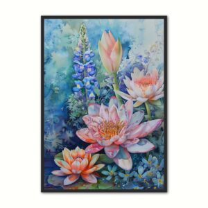 Plakat med Blomster Plakat 9 - Vandfarve 21 x 29,7 cm (A4)