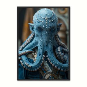 Plakat med Blue Hybrid Octopus - Fantasi Plakat 21 x 29,7 cm (A4)