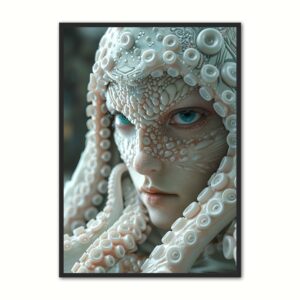 Plakat med Hybrid Albino Octopus - Fantasi Plakat 21 x 29,7 cm (A4)