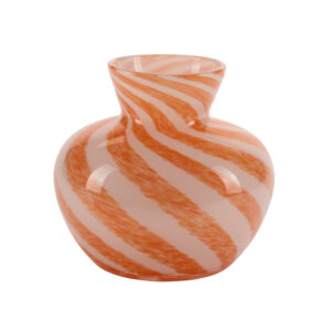 Rokoko stribet vase, orange - H18cm