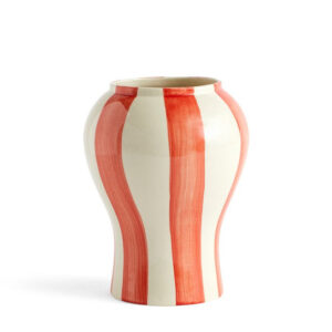 Sobremesa Stripe vase S - rød/hvid