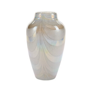 Vase med brede striber, perlemor - H35 cm.