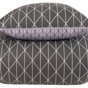 Sengetøj 240x220 - Harlequin grey - 2 i 1 - Gråt sengetøj - King size - Sengelinned i 100% Bomuld