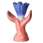 Blomster vase, rosa/blå - H18 cm