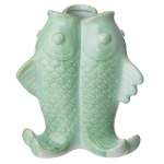 Fiske vase, grøn - H25 cm