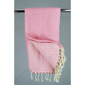 Hamam Double sided Diamond lys rød, lille eller stor - 100 * 180 cm