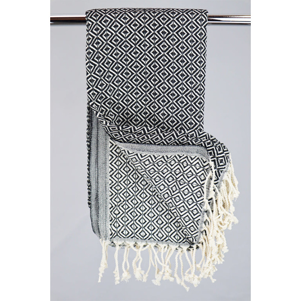 Hamam Double sided Diamond sort, lille eller stor - 200 * 220 cm