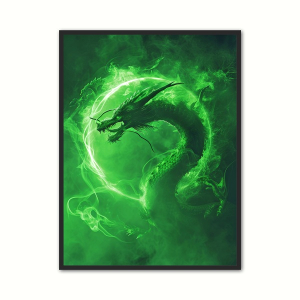Plakat med Grn Drage Plakat 2 30 x 40 cm