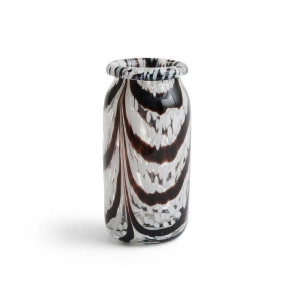 Splash Roll Neck vase, Coffee/White - X-Small