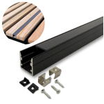 120cm Aluprofil til Akustikpanel - 10x10mm - Inkl. diffusere og beslag