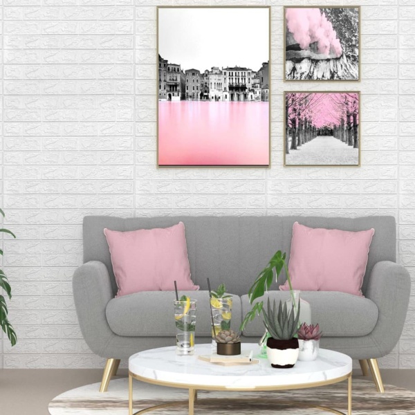 3D vægklistermærker 10 stk. selvklæbende murstensdesign hvid
