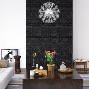 3D vægklistermærker 10 stk. selvklæbende murstensdesign sort