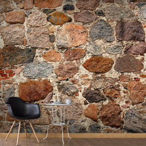 Artgeist fototapet - Stony Artistry, mursten print (280x500) 400x280