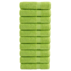 Badehåndklæder 10 stk. Premium 100x150 cm 100 % bomuld grøn