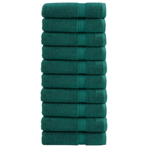 Badehåndklæder 10 stk. Premium 100x150 cm 100 % bomuld grøn