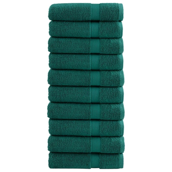 Badehåndklæder 10 stk. Premium 100x150 cm 100 % bomuld grøn