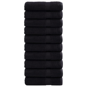 Badehåndklæder 10 stk. Premium 70x140 cm 100 % bomuld sort