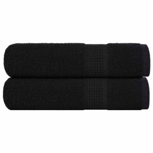 Badehåndklæder 2 stk. 100x150cm 360g/m2 100% bomuld sort
