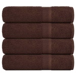 Badehåndklæder 4 stk. 100x150cm 360g/m2 100% bomuld brun