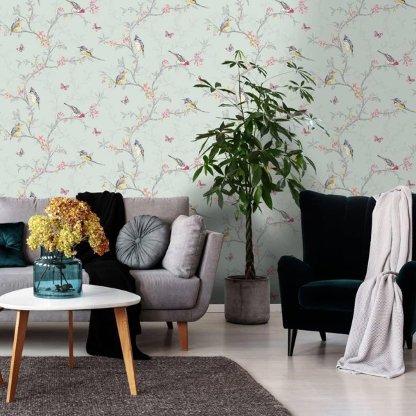 DUTCH WALLCOVERINGS tapet Phoebe mintgrøn