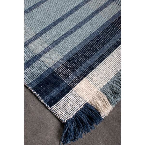 HC Tæpper Kreta - 100% uld - Blue/Ivory