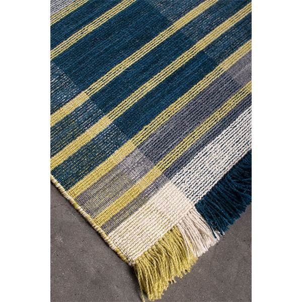 HC Tæpper Kreta - 100% uld - Lime/Blue - 50 x 80 cm