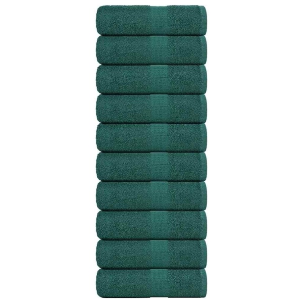 Håndklæder 10 stk. 30x30 cm 360 g/m2 100 % bomuld grøn