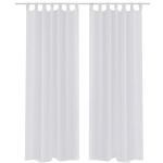 Hvidt gardin i tyndt stof 140 x 225 cm, 2 stk