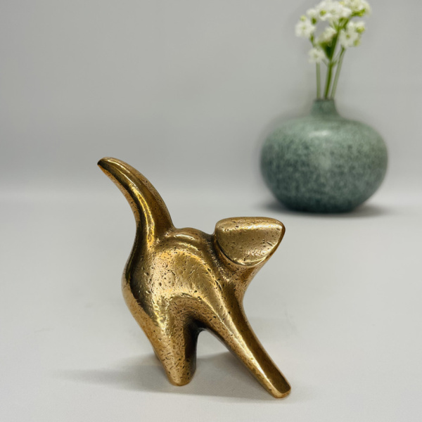 Kat - skulptur i ægte bronze