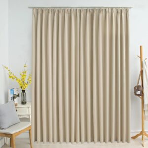 Mørklægningsgardin med kroge 290 x 245 cm beige