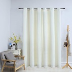 Mørklægningsgardin med metalringe 290 x 245 cm cremefarvet