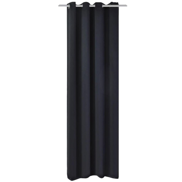 Mørklægningsgardin med metalsnøreringe 270x245 cm sort