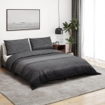 Sengetøj 200x200 cm bomuld mørkegrå